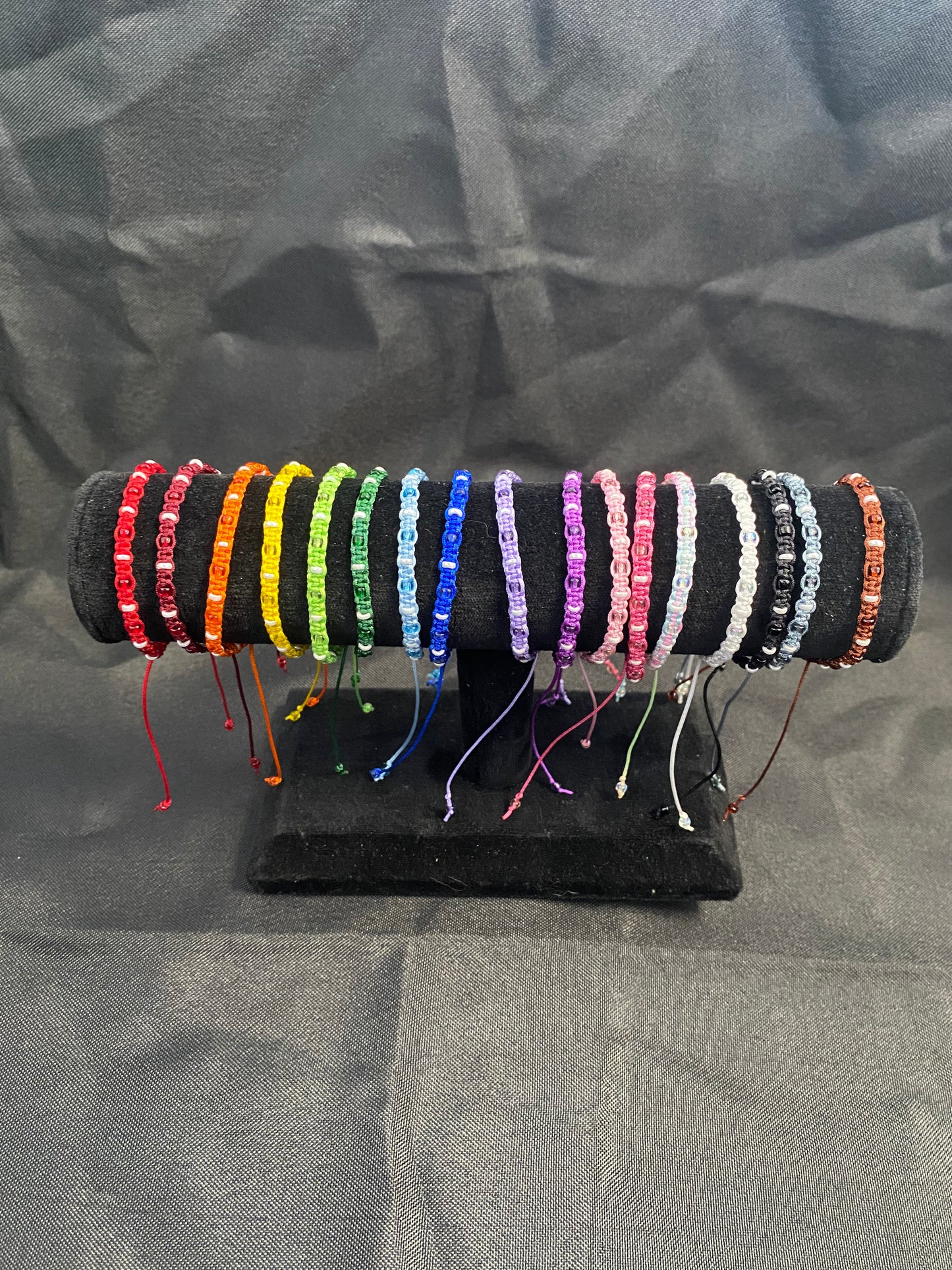 Adjustable Macrame Bracelet with seed beads - Friendship Bracelet