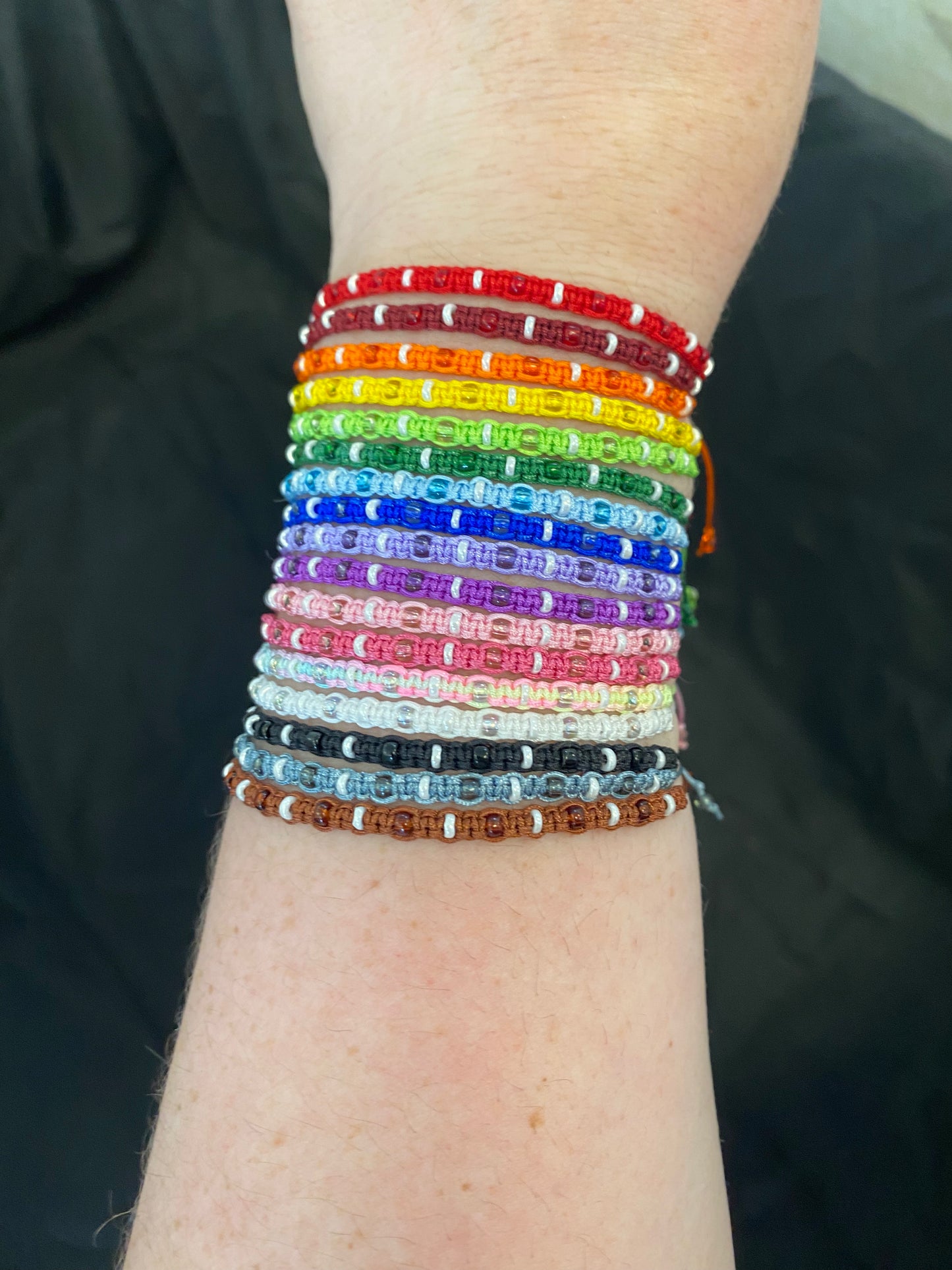 Adjustable Macrame Bracelet with seed beads - Friendship Bracelet