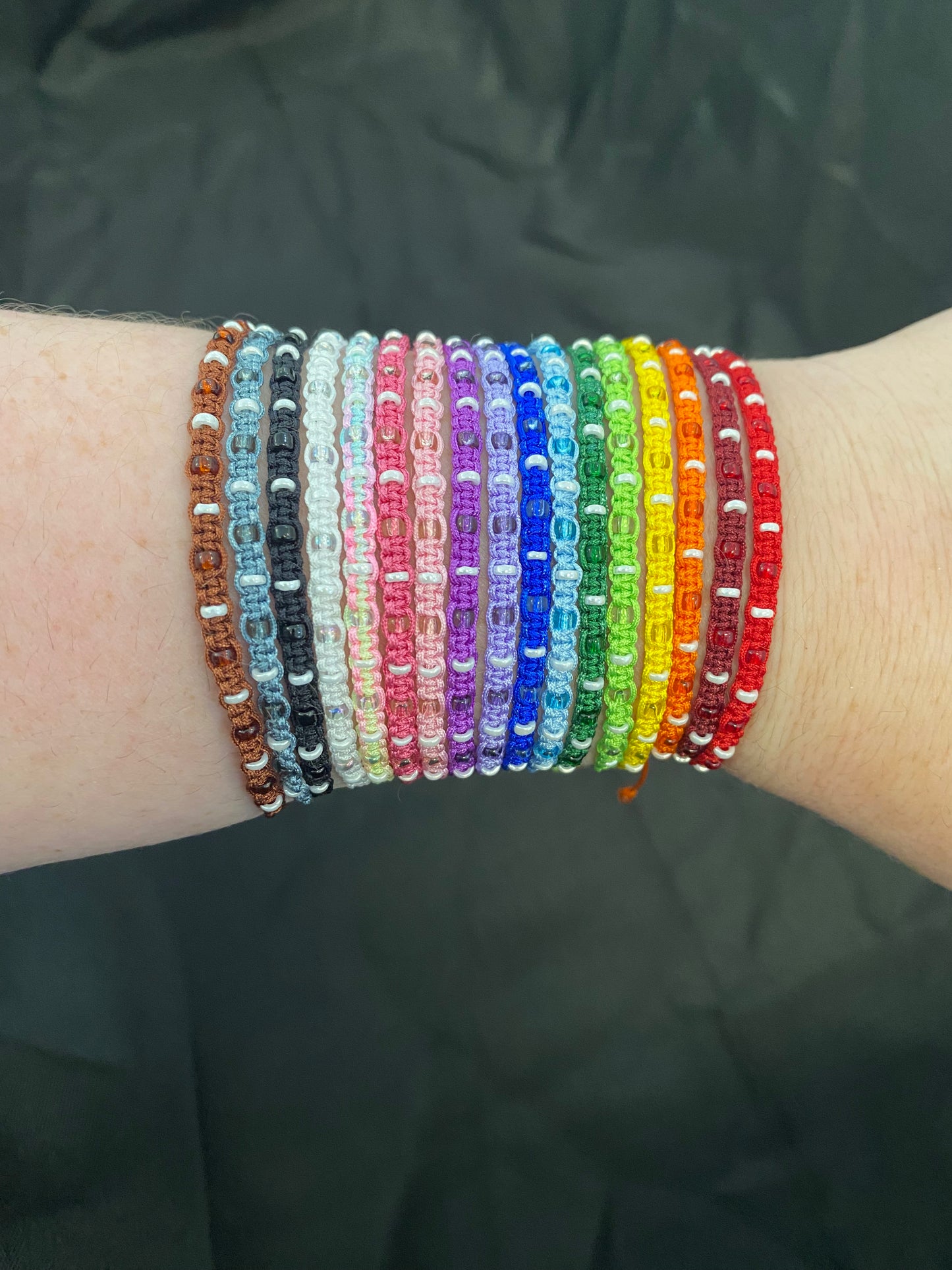 Adjustable Macrame Bracelet with seed beads - Friendship Bracelet