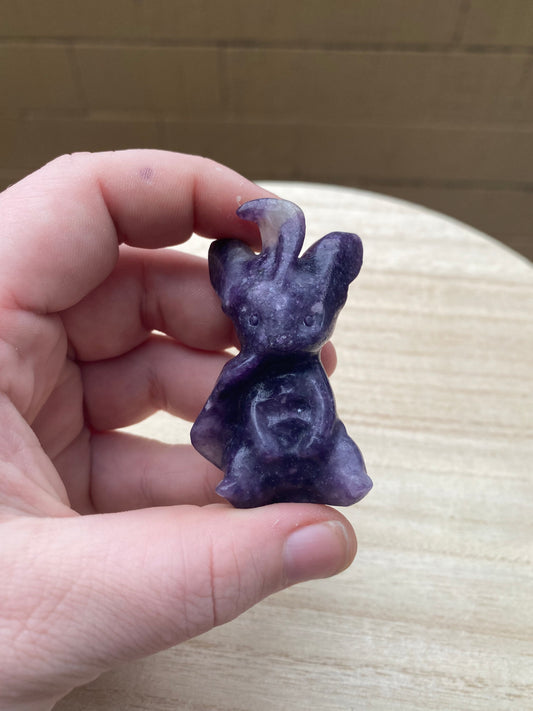 Lepidolite Leafeon Carving